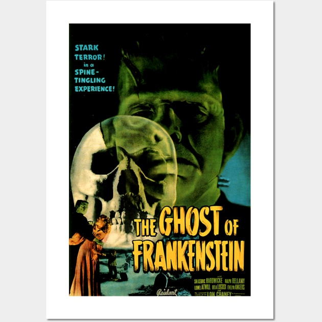 Classic Horror Movie Poster - Ghost of Frankenstein Wall Art by Starbase79